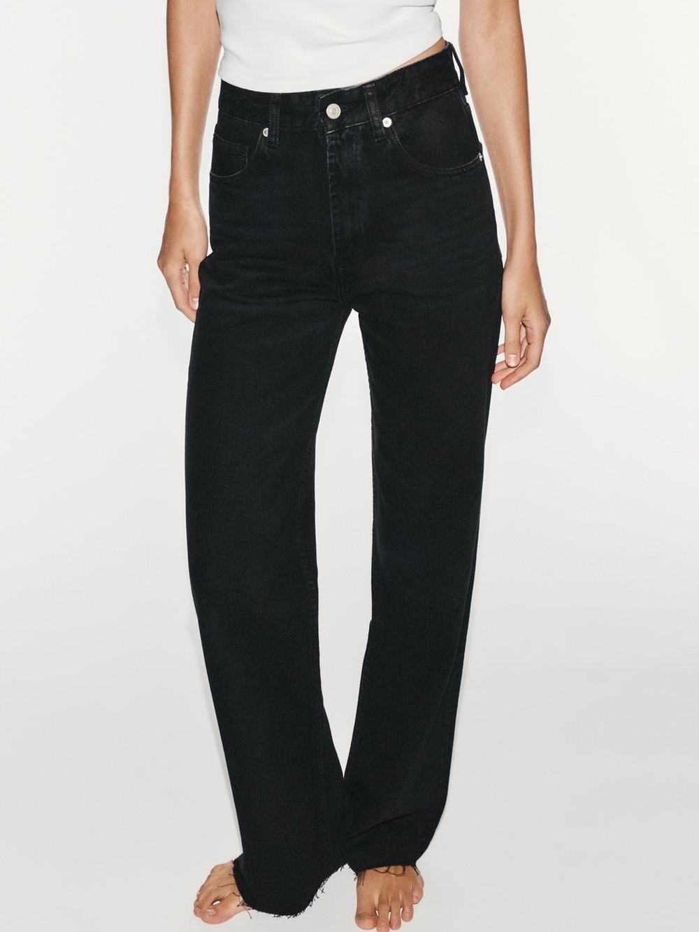 Zara Black Flare Wide-Leg Jeans